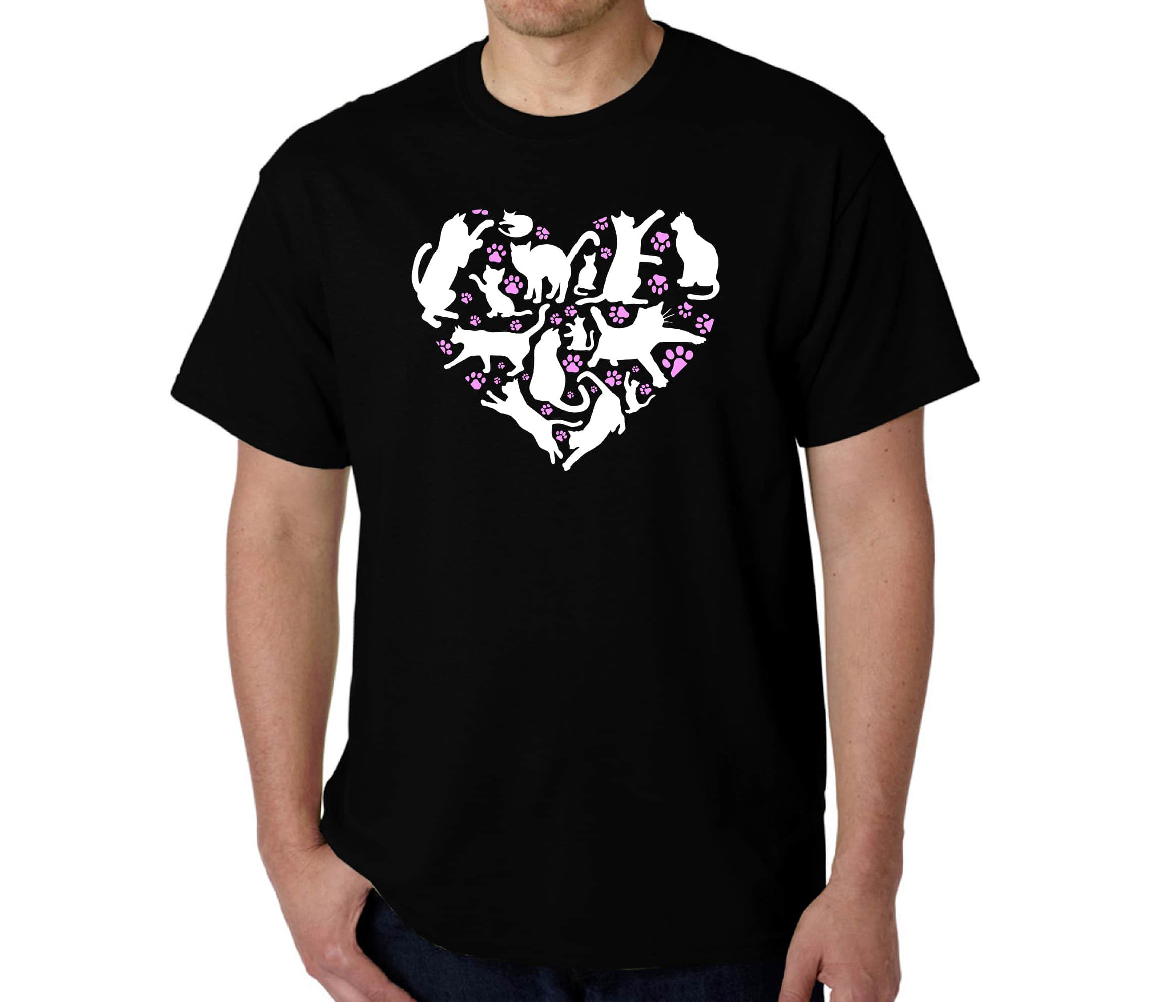 Cat Heart - Mens Word Art T-Shirt