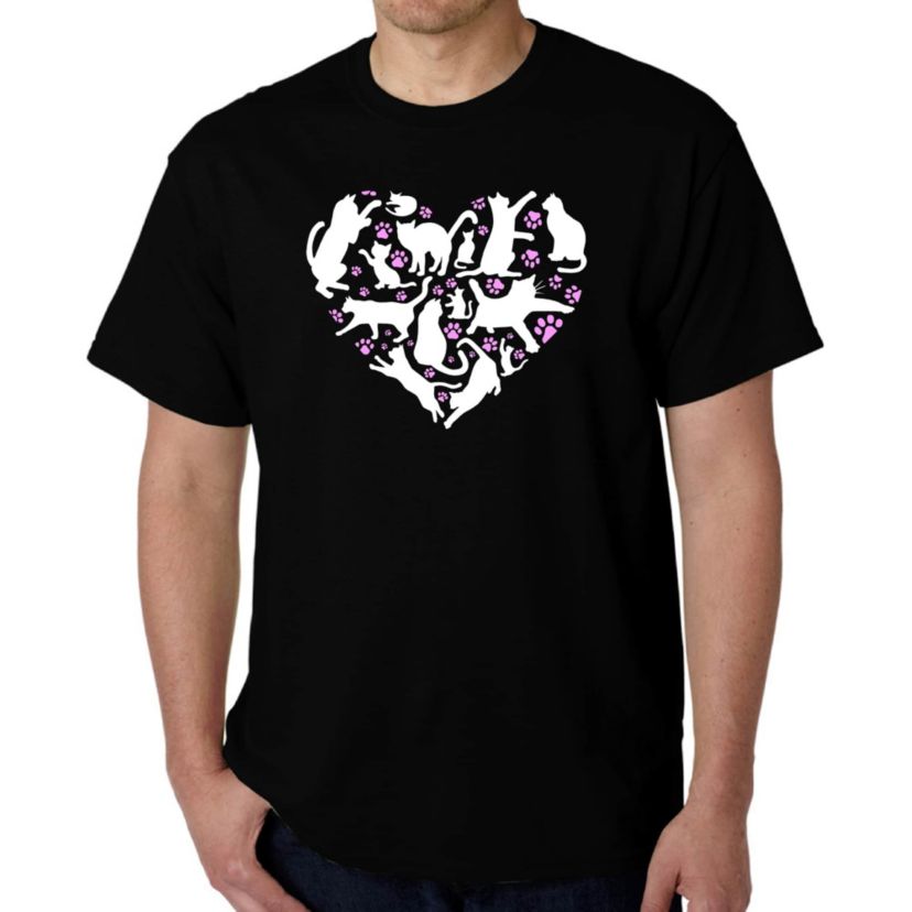 Cat Heart - Mens Word Art T-Shirt