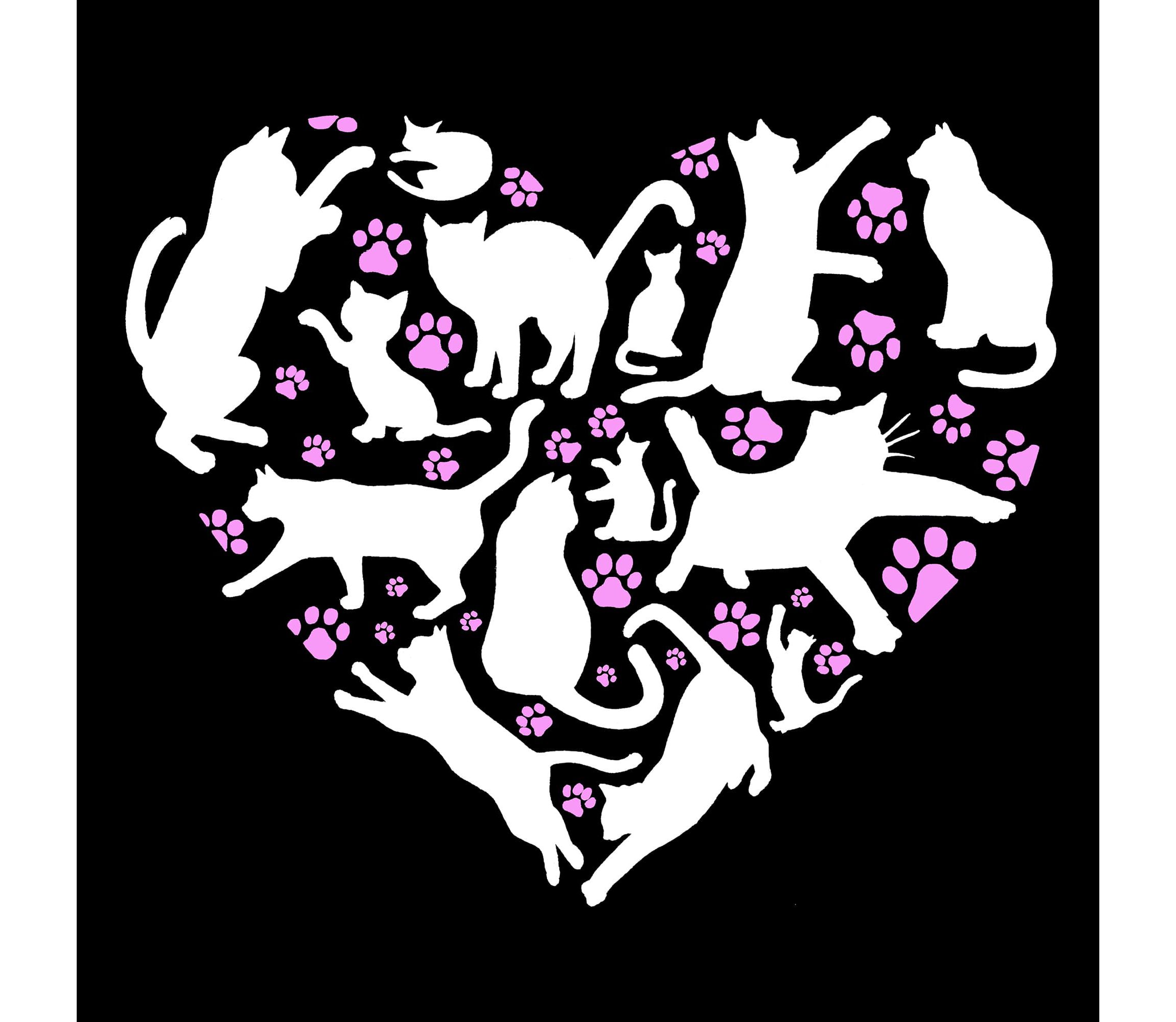 Cat Heart - Mens Word Art T-Shirt