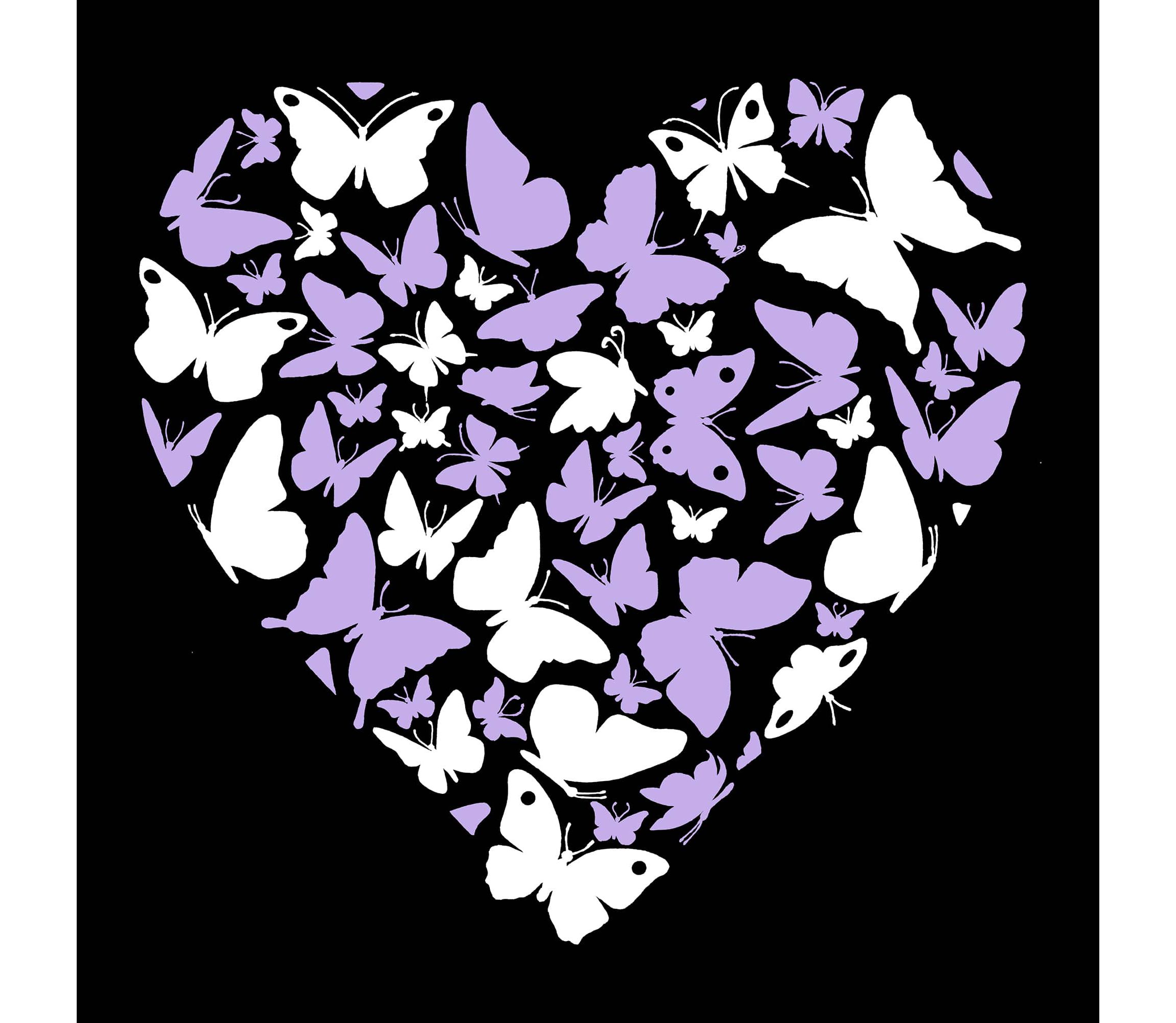 Butterfly Heart - Mens Word Art Hooded Sweatshirt