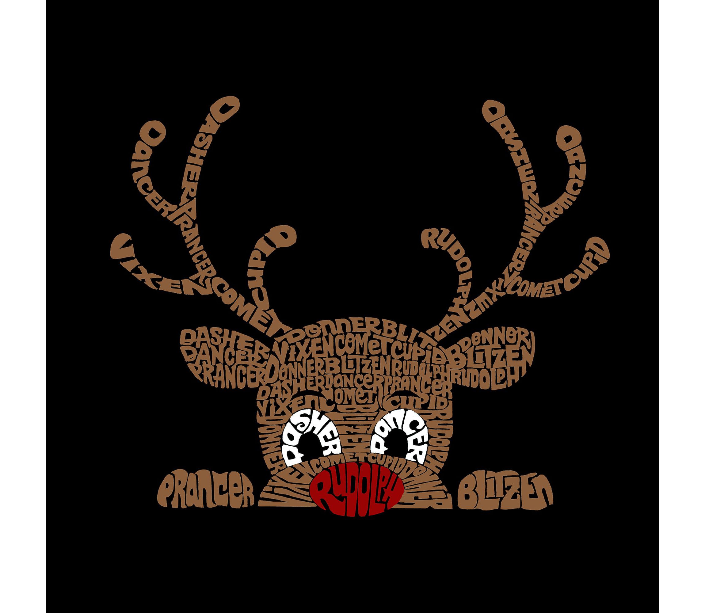 Peeking Reindeer - Mens Premium Blend Word Art T-Shirt