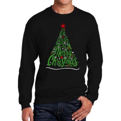 LA Pop Art We Wish You A Merry Christmas - Men's Word Art Crewneck Sweatshirt