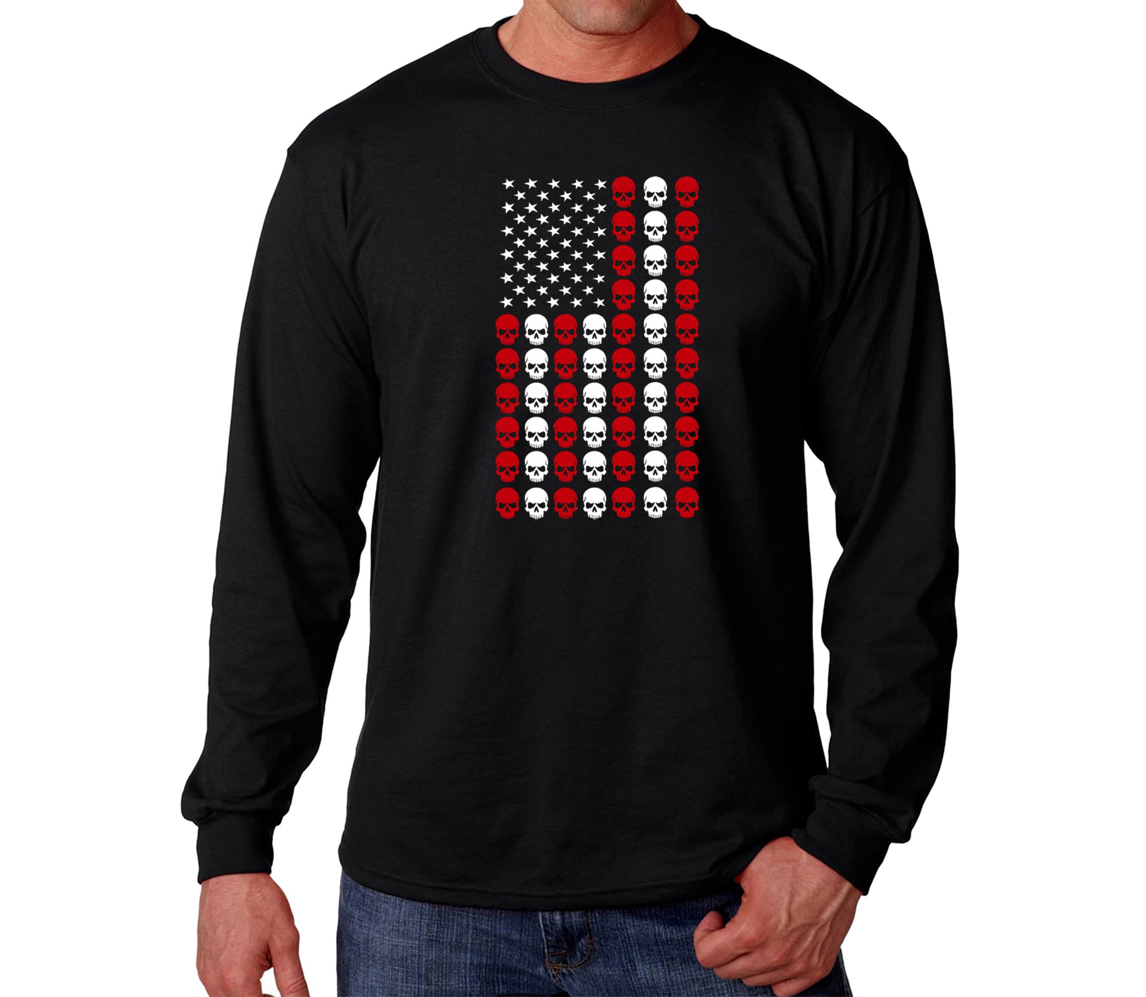 Skull Flag - Mens Word Art Long Sleeve T-Shirt