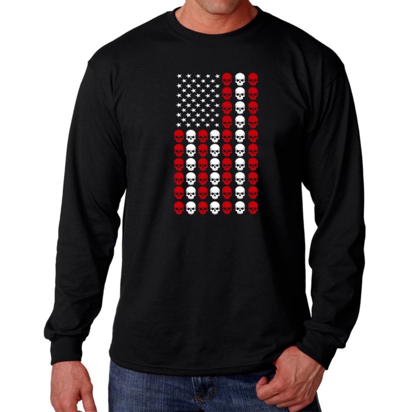 Skull Flag - Mens Word Art Long Sleeve T-Shirt