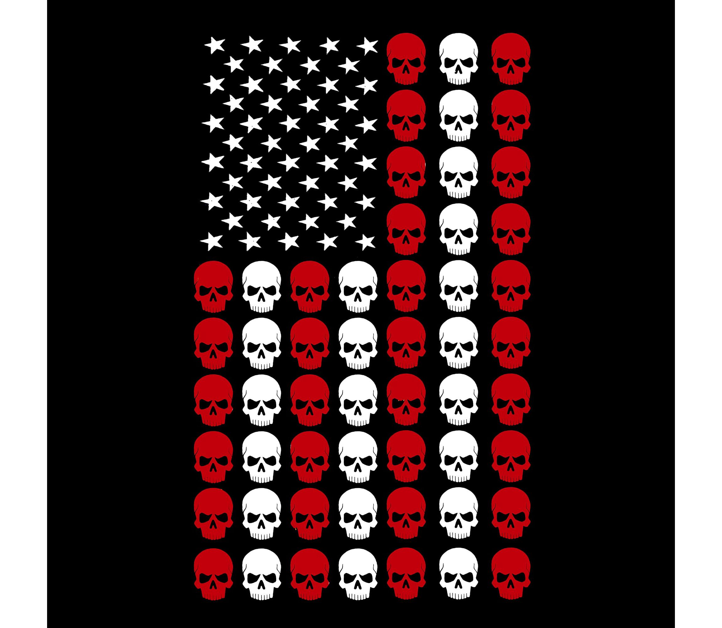 Skull Flag - Mens Word Art Long Sleeve T-Shirt