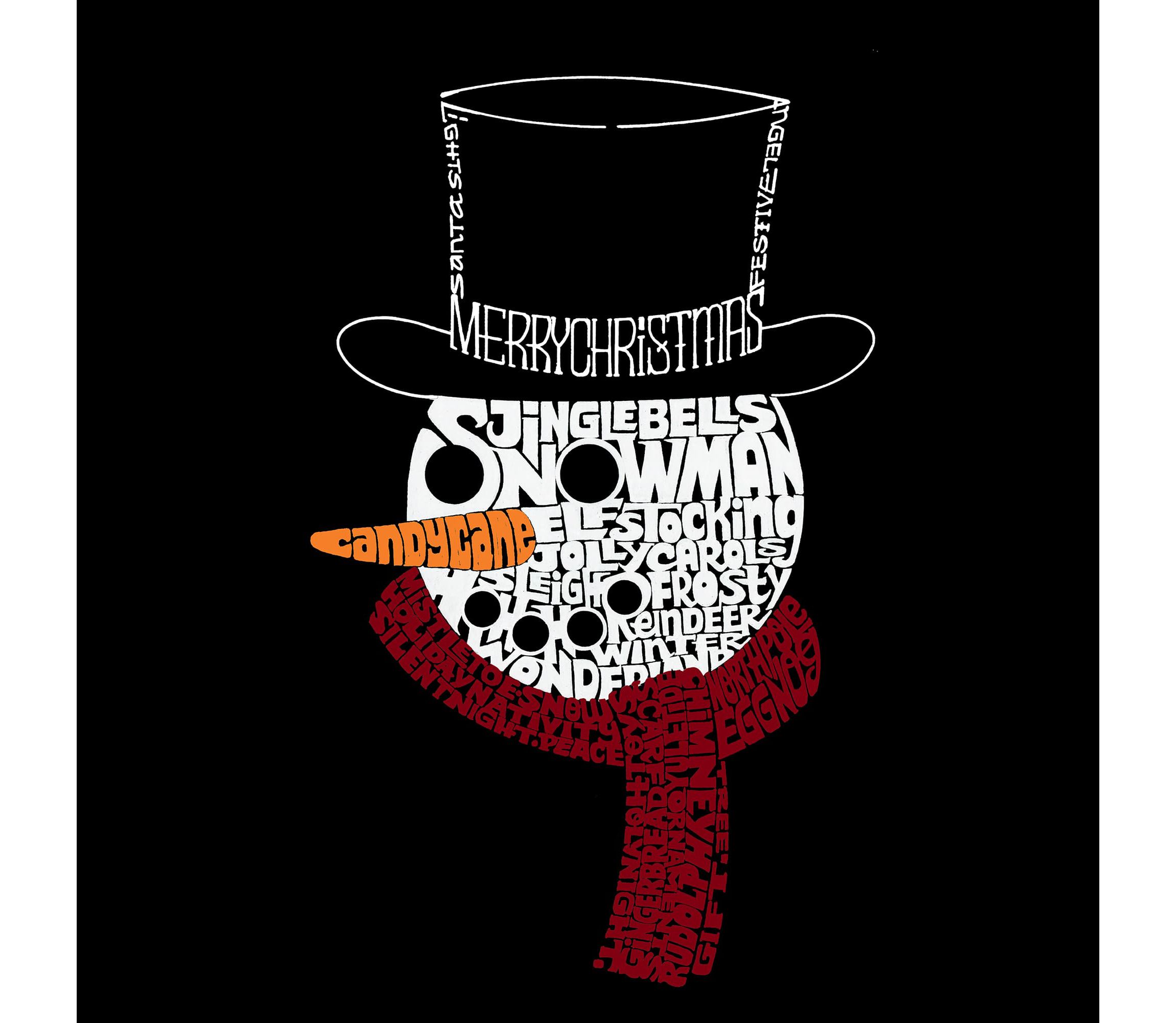 Snowman Face - Mens Word Art Long Sleeve T-Shirt