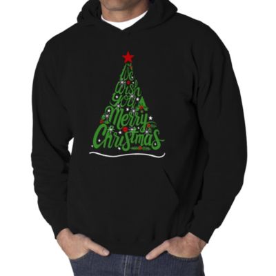 LA Pop Art We Wish You A Merry Christmas - Men's Word Art Hooded Sweatshirt