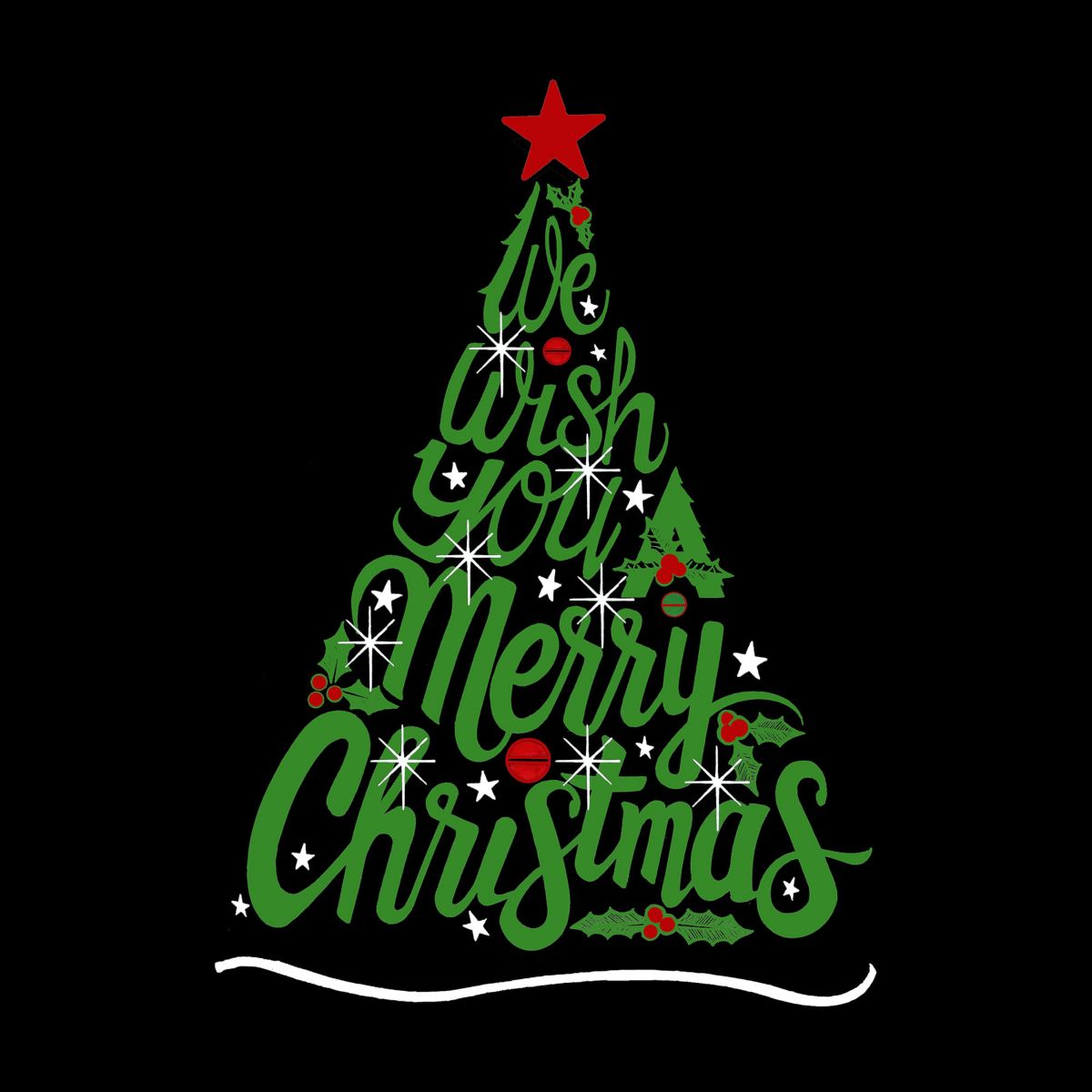 We Wish You A Merry Christmas - Mens Word Art Long Sleeve T-Shirt