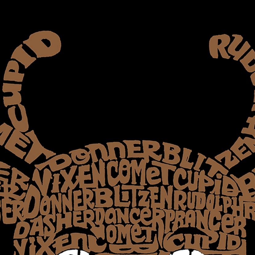 Peeking Reindeer - Mens Word Art T-Shirt