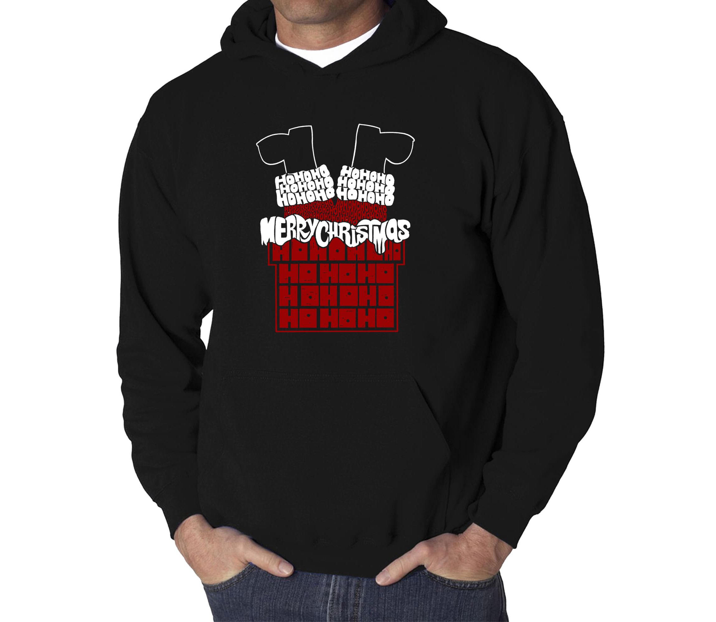 Chimney Santa - Mens Word Art Hooded Sweatshirt