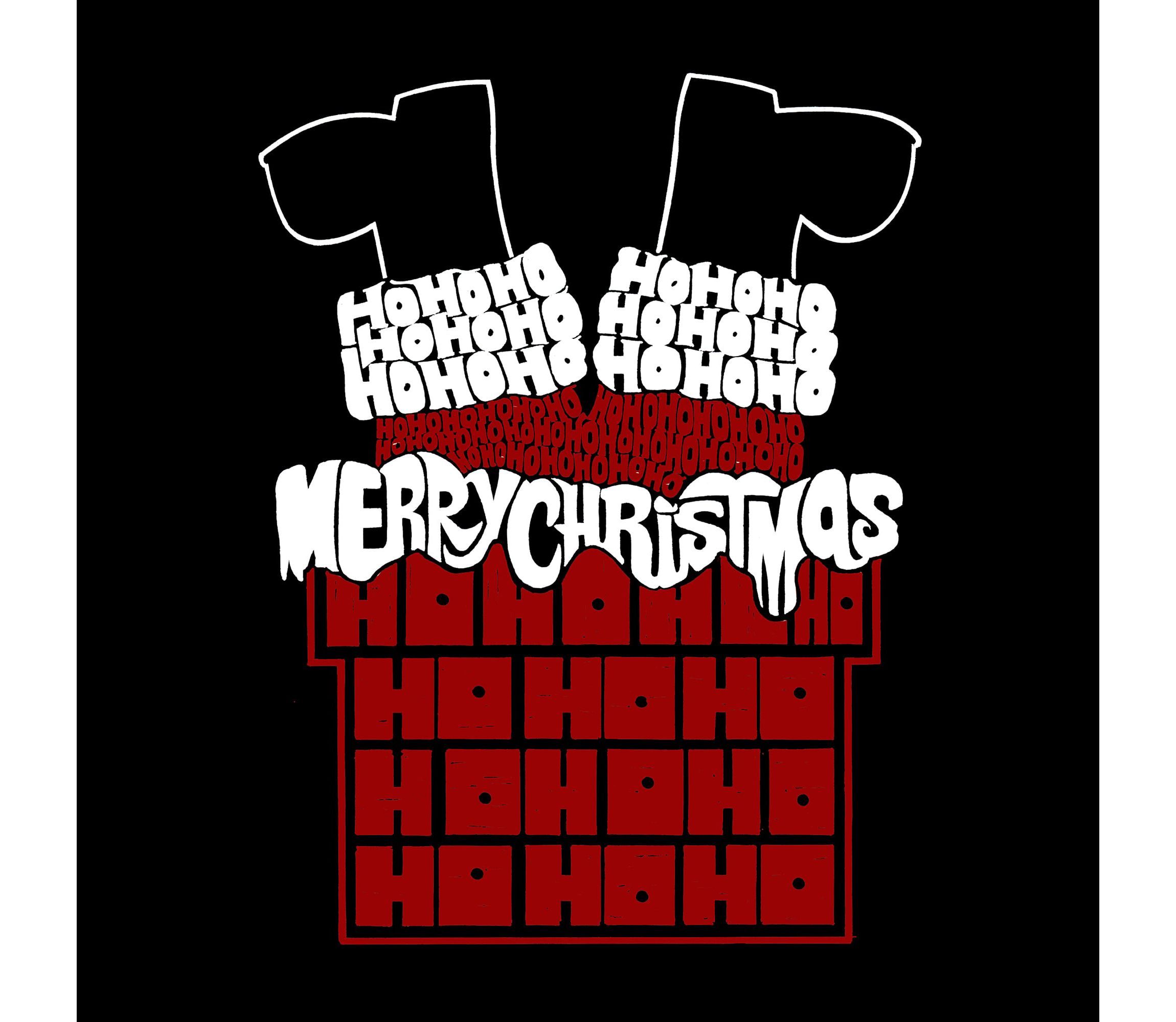 Chimney Santa - Mens Word Art Hooded Sweatshirt