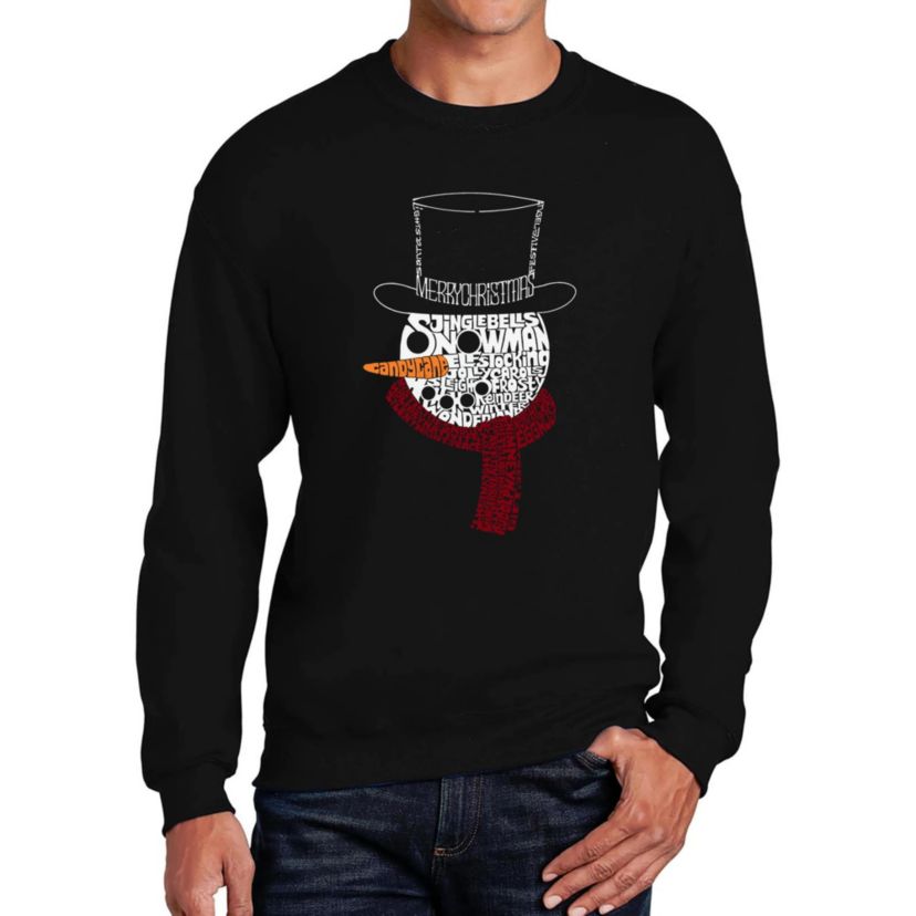Snowman Face - Mens Word Art Crewneck Sweatshirt