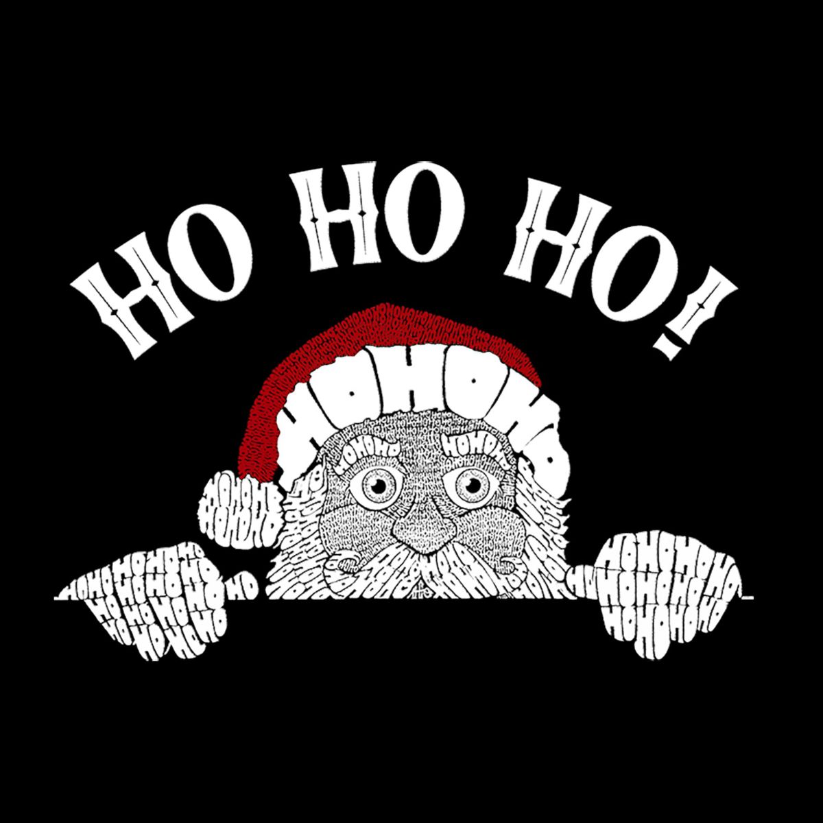 Peeking Santa - Mens Premium Blend Word Art T-Shirt