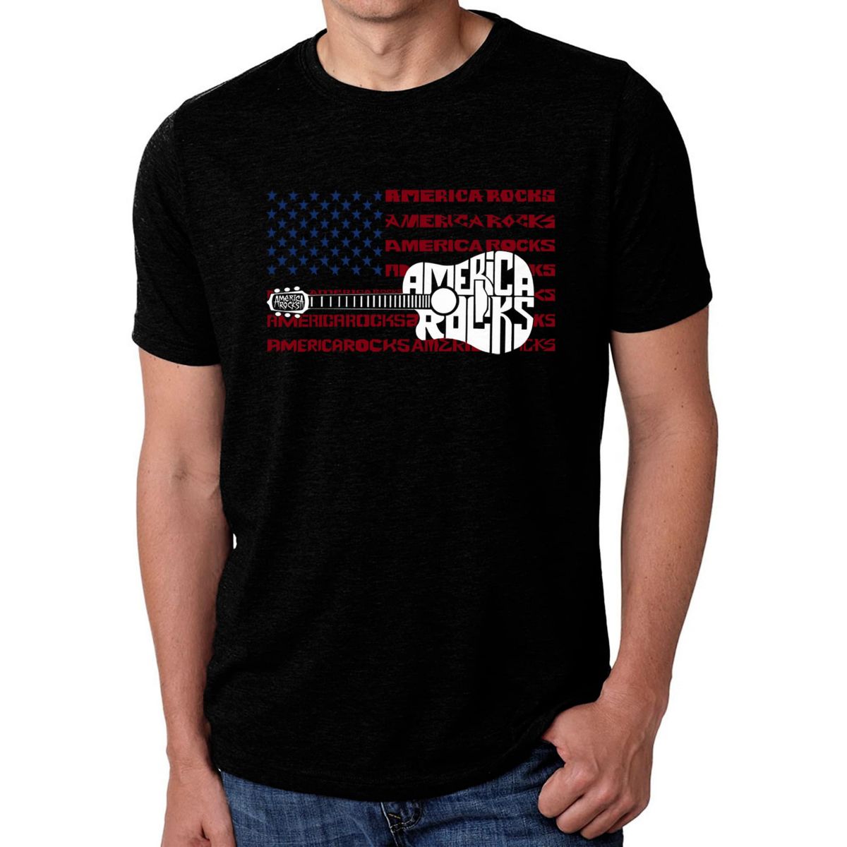 America Rocks - Mens Premium Blend Word Art T-Shirt