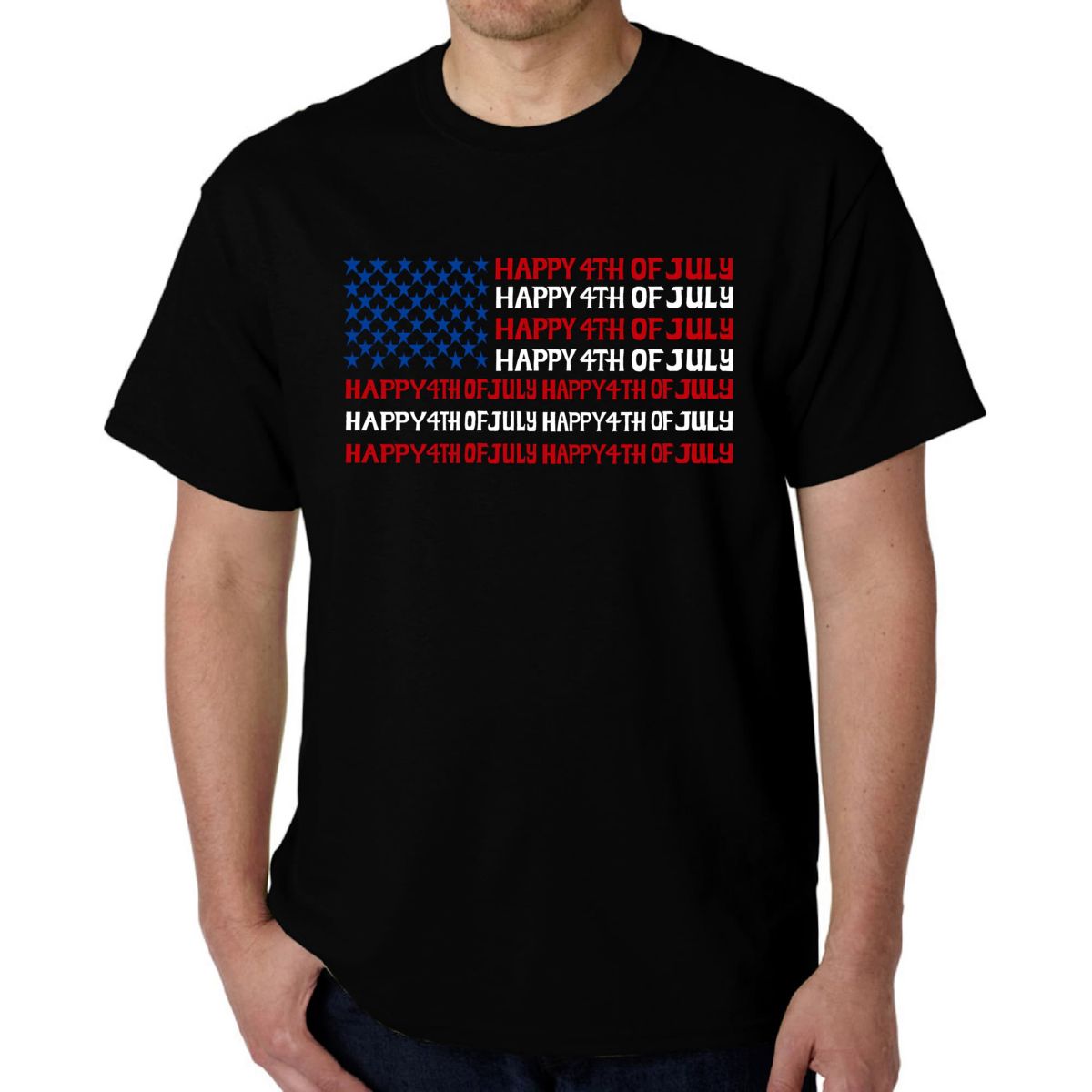 Happy 4th of July - Mens Word Art T-Shirt