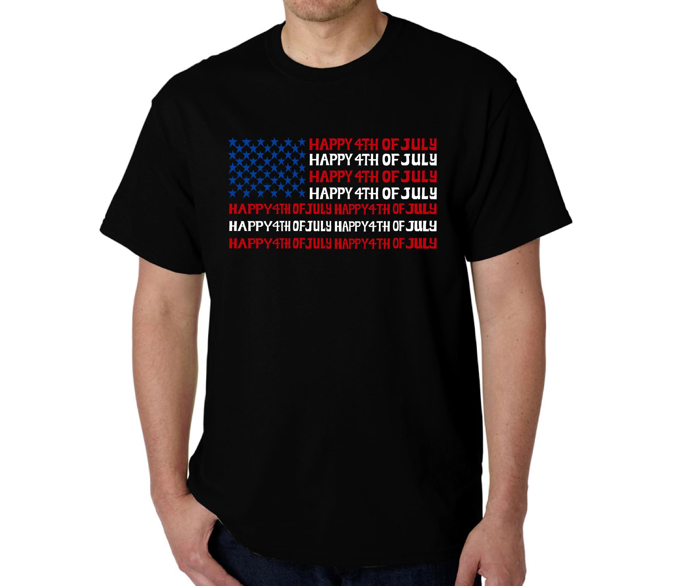 Happy 4th of July - Mens Word Art T-Shirt