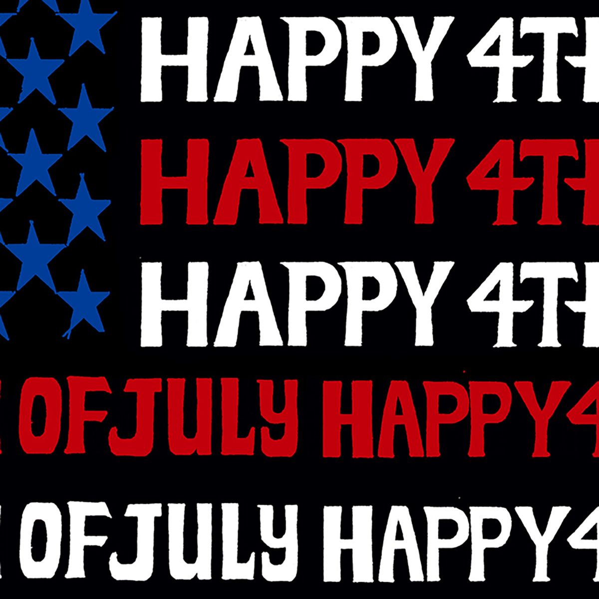 Happy 4th of July - Mens Word Art T-Shirt