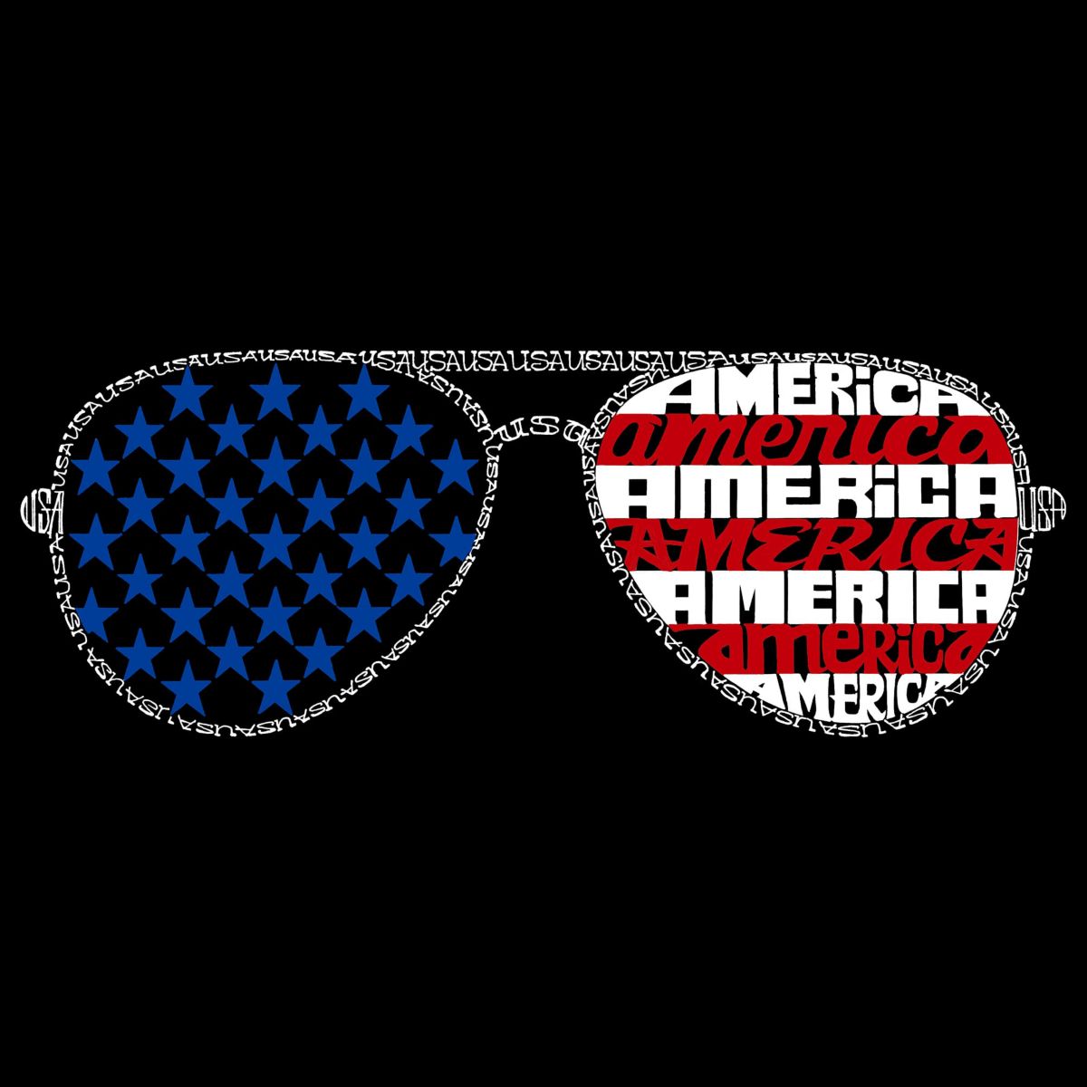 Americana Sunglasses - Mens Raglan Baseball Word Art T-Shirt