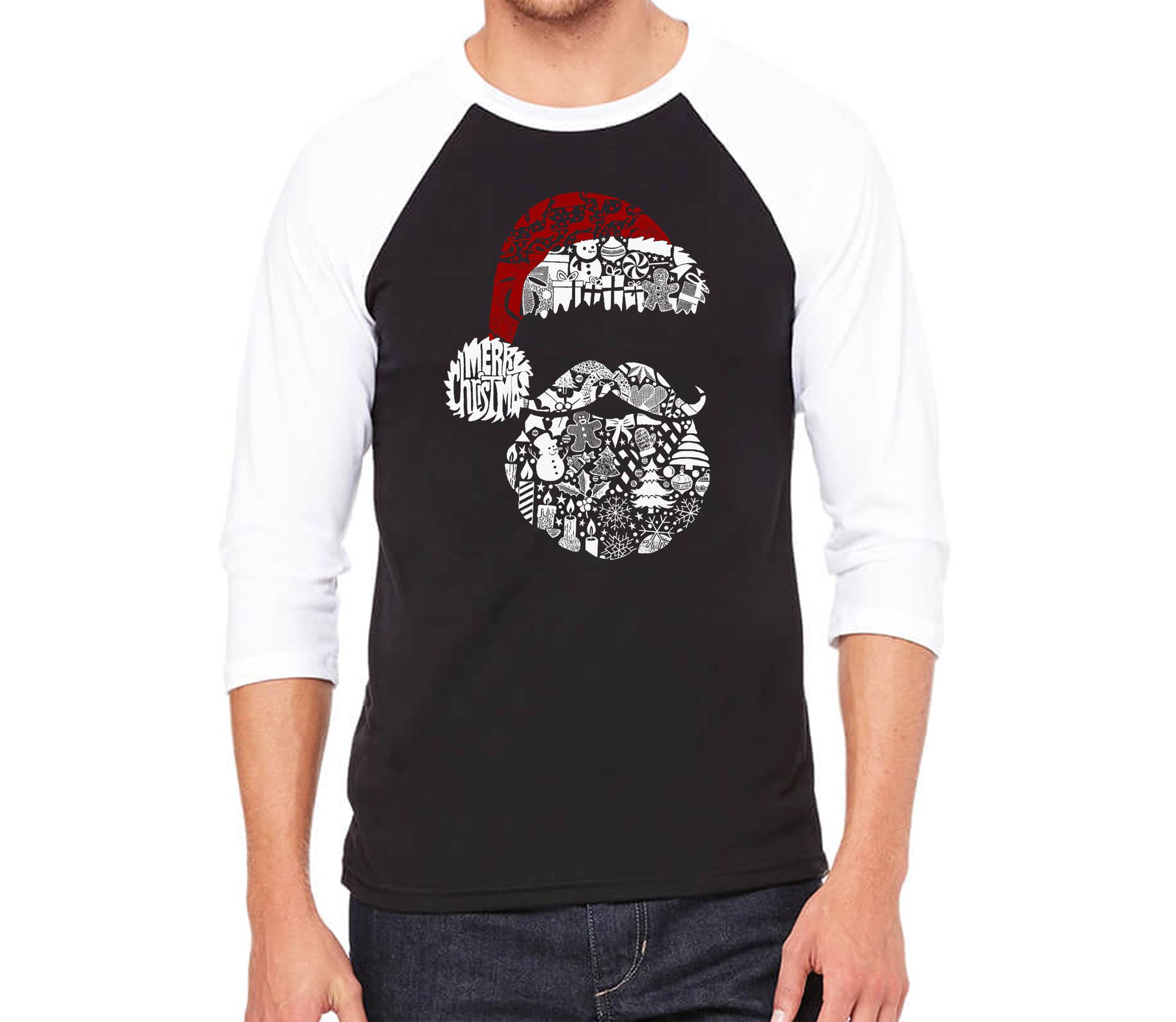 Santa Pics - Mens Raglan Baseball Word Art T-Shirt