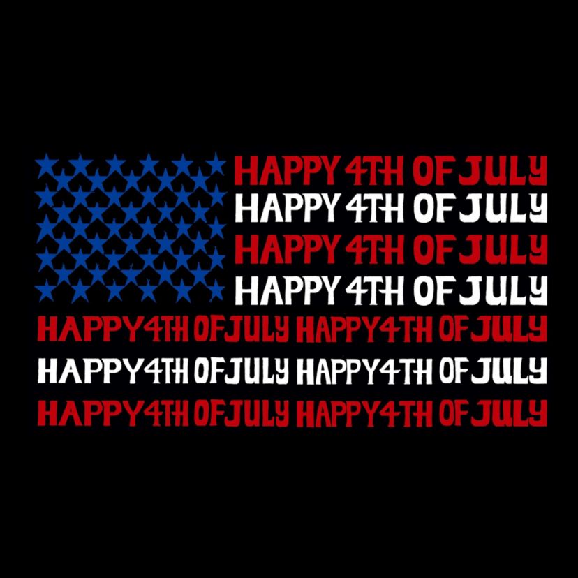 Happy 4th of July - Mens Raglan Baseball Word Art T-Shirt