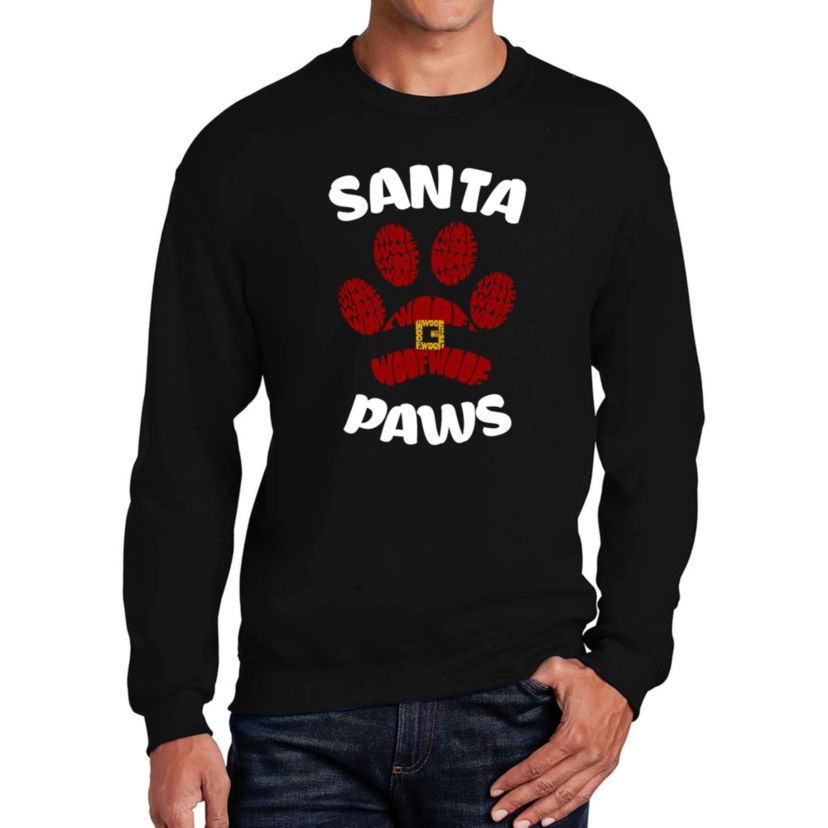 Santa Paws - Mens Word Art Crewneck Sweatshirt