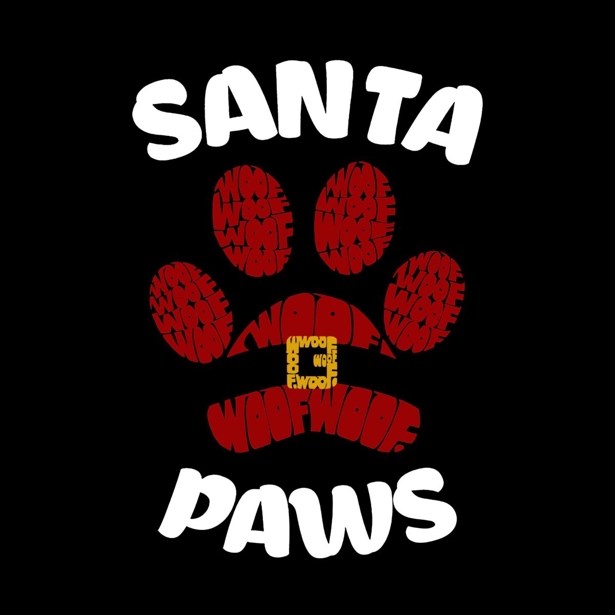 Santa Paws - Mens Word Art Crewneck Sweatshirt