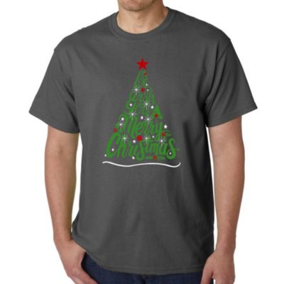 LA Pop Art We Wish You A Merry Christmas - Men's Word Art T-Shirt, Grey, 4XL