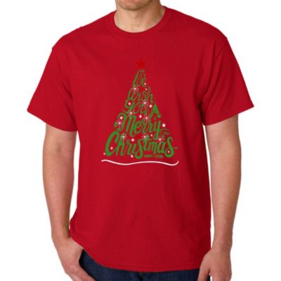 LA Pop Art We Wish You A Merry Christmas - Men's Word Art T-Shirt, Red, 4XL