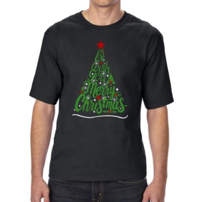 LA Pop Art We Wish You A Merry Christmas - Men's Tall and Long Word Art T-Shirt