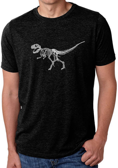 Premium Blend Word Art Graphic T-shirt - Dinosaur T-Rex Skeleton