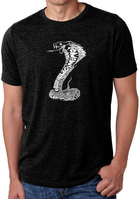  Premium Blend Word Art Graphic T-Shirt - Types of Snakes