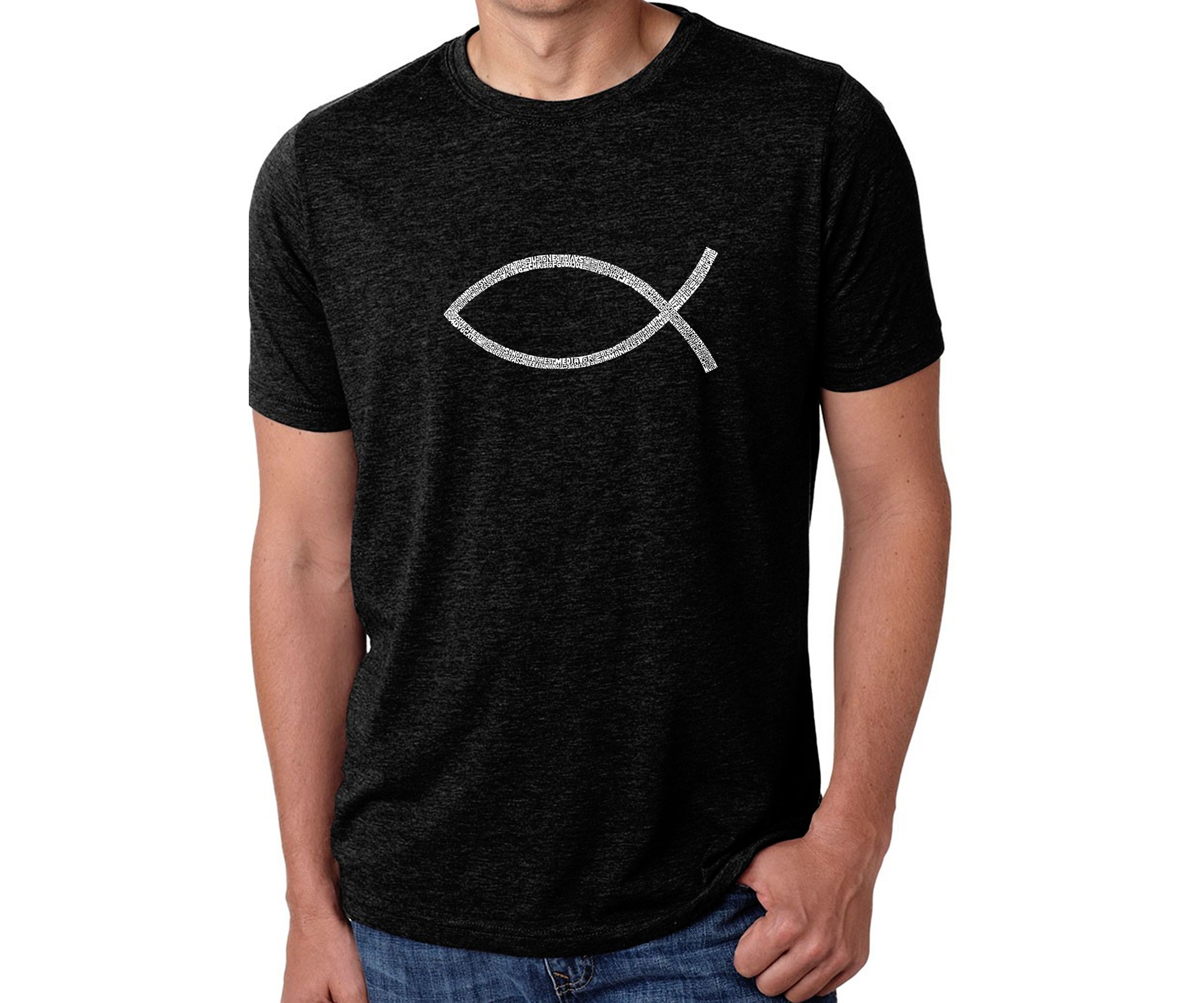  Premium Blend Word Art Graphic T-Shirt - Jesus Fish