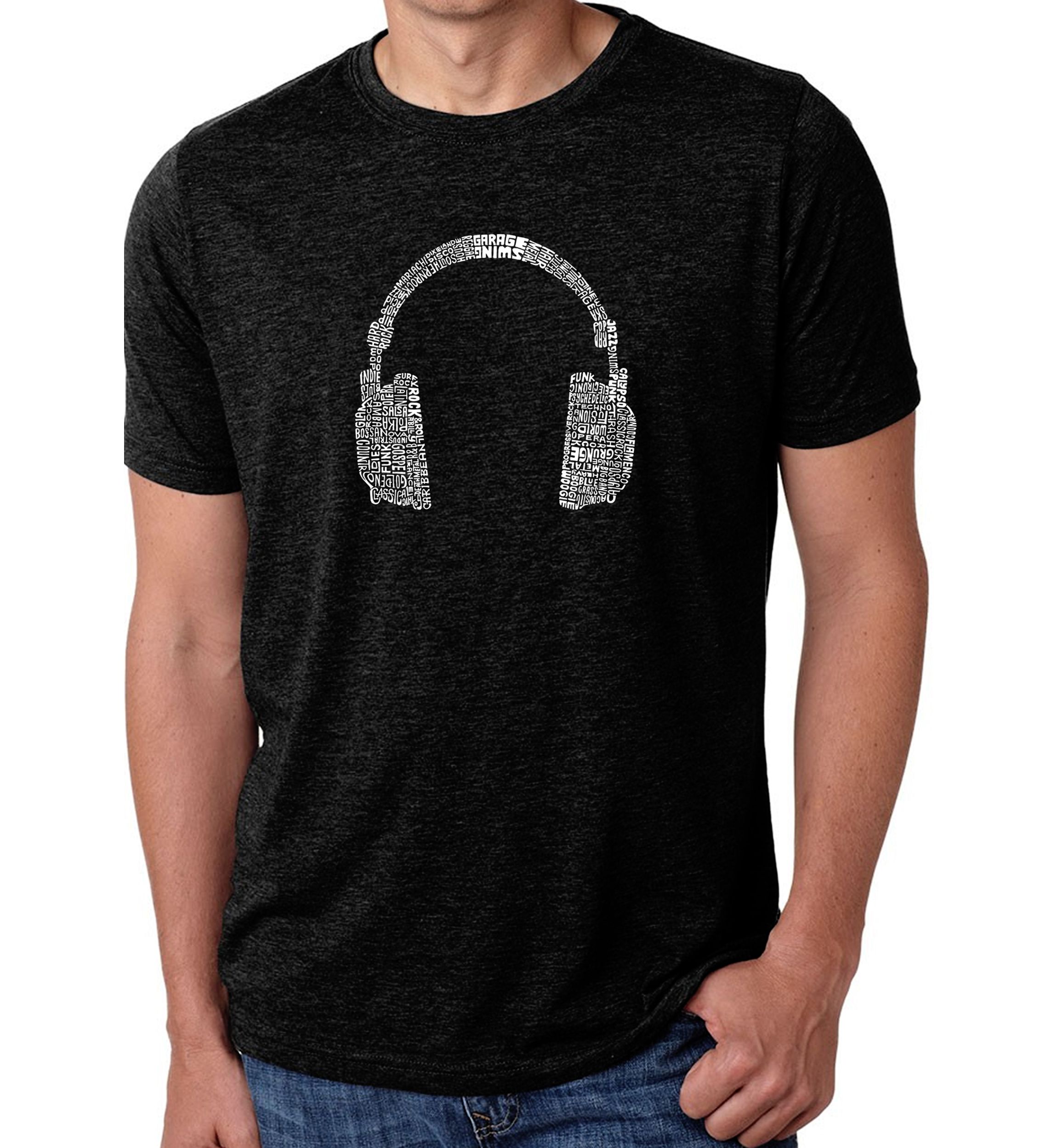  Premium Blend Word Art Graphic T-Shirt - 63 Different Genres of Music