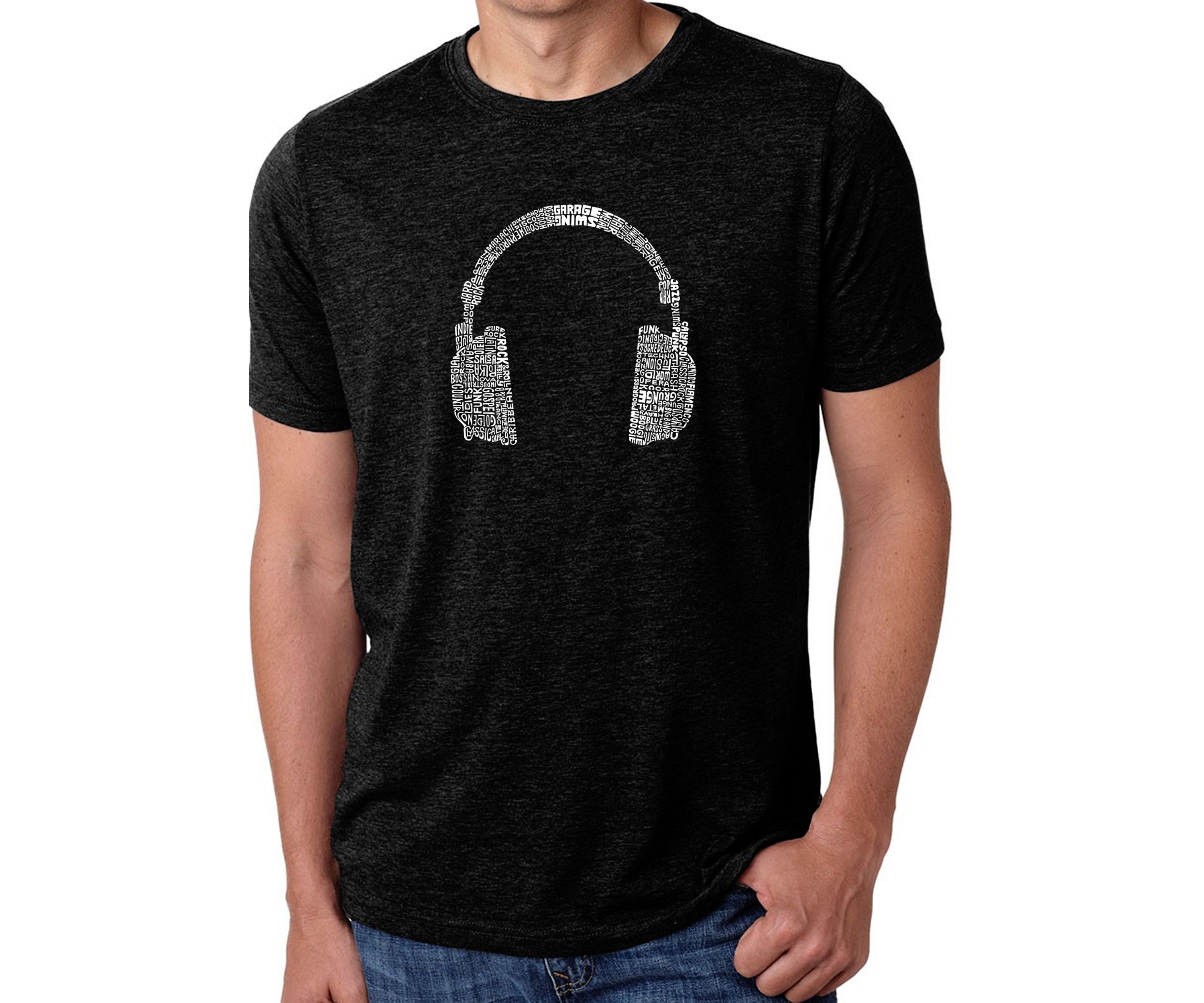  Premium Blend Word Art Graphic T-Shirt - 63 Different Genres of Music