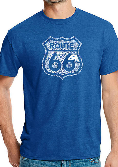 Premium Blend Word Art Graphic T-Shirt - Get Your Kicks on Route 66