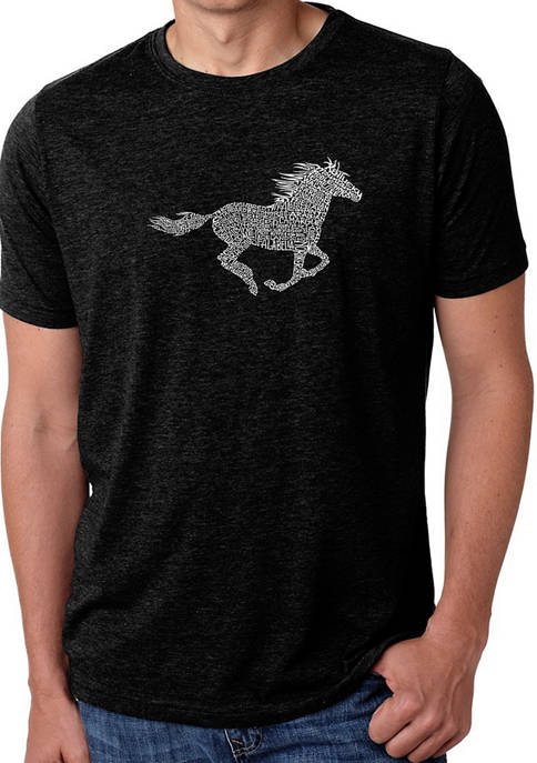 Premium Blend Word Art Graphic T-Shirt - Horse Breeds