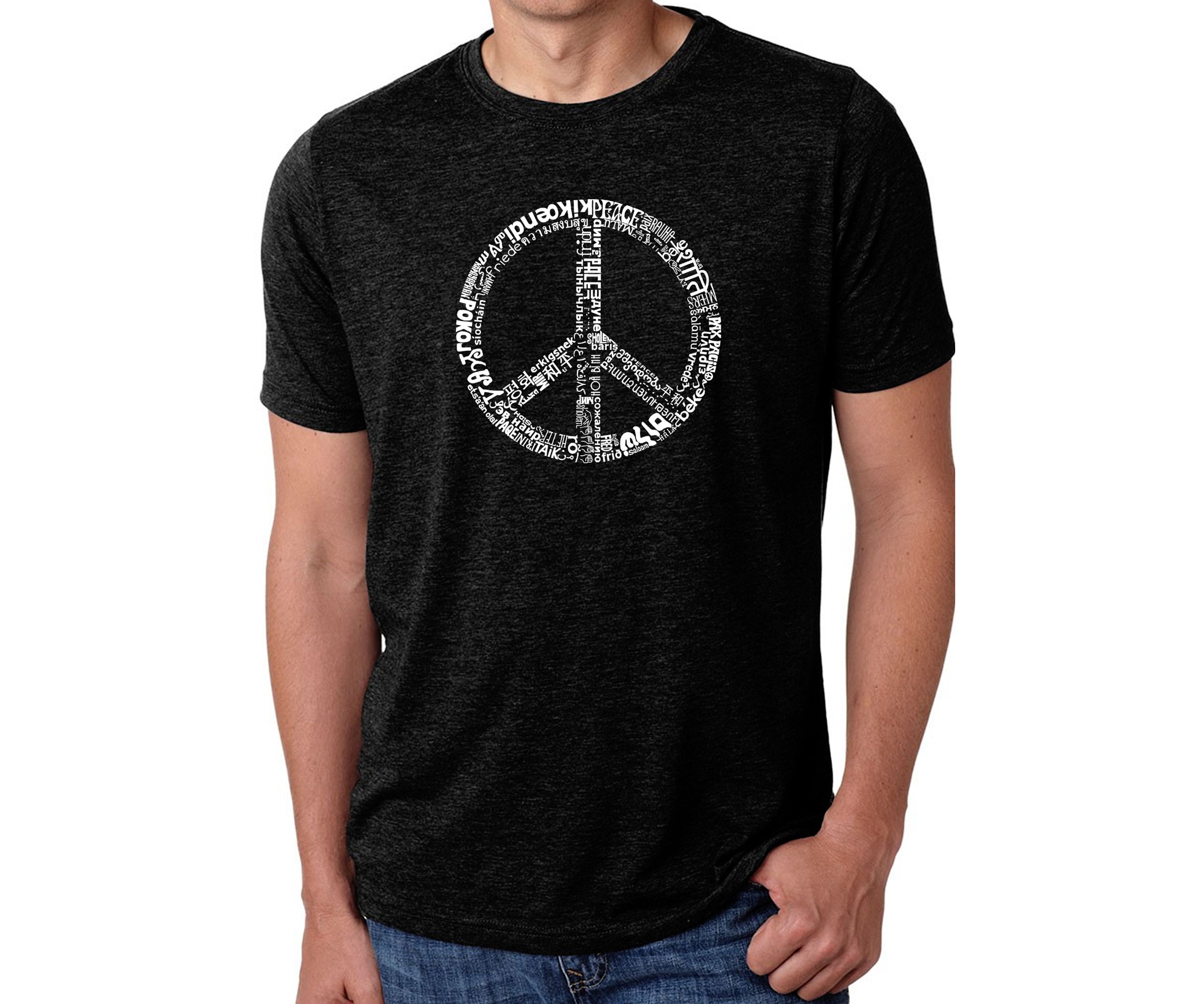 Premium Blend Word Art Graphic T-Shirt - Peace in 77 Languages