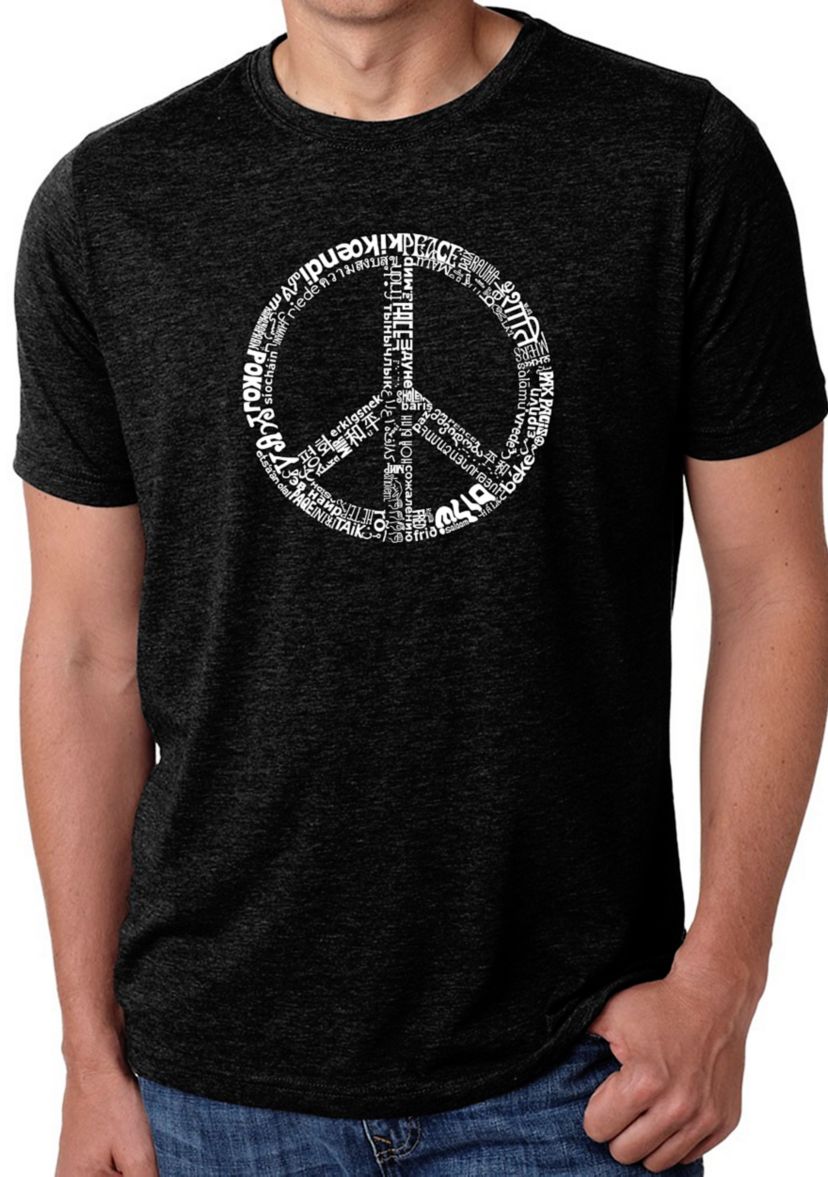 Premium Blend Word Art Graphic T-Shirt - Peace in 77 Languages
