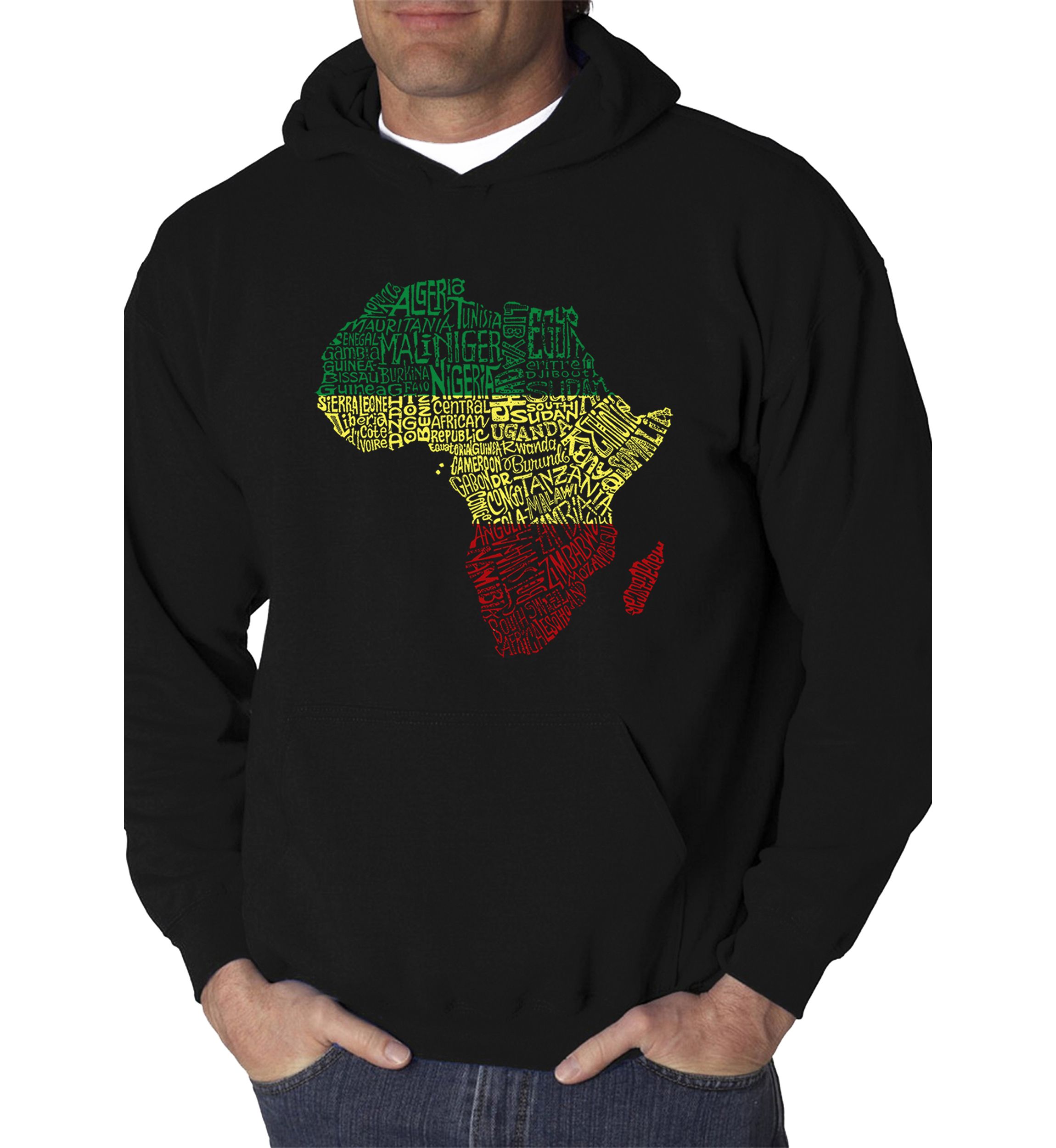 Word Art Hooded Sweatshirt - Countries in Africa