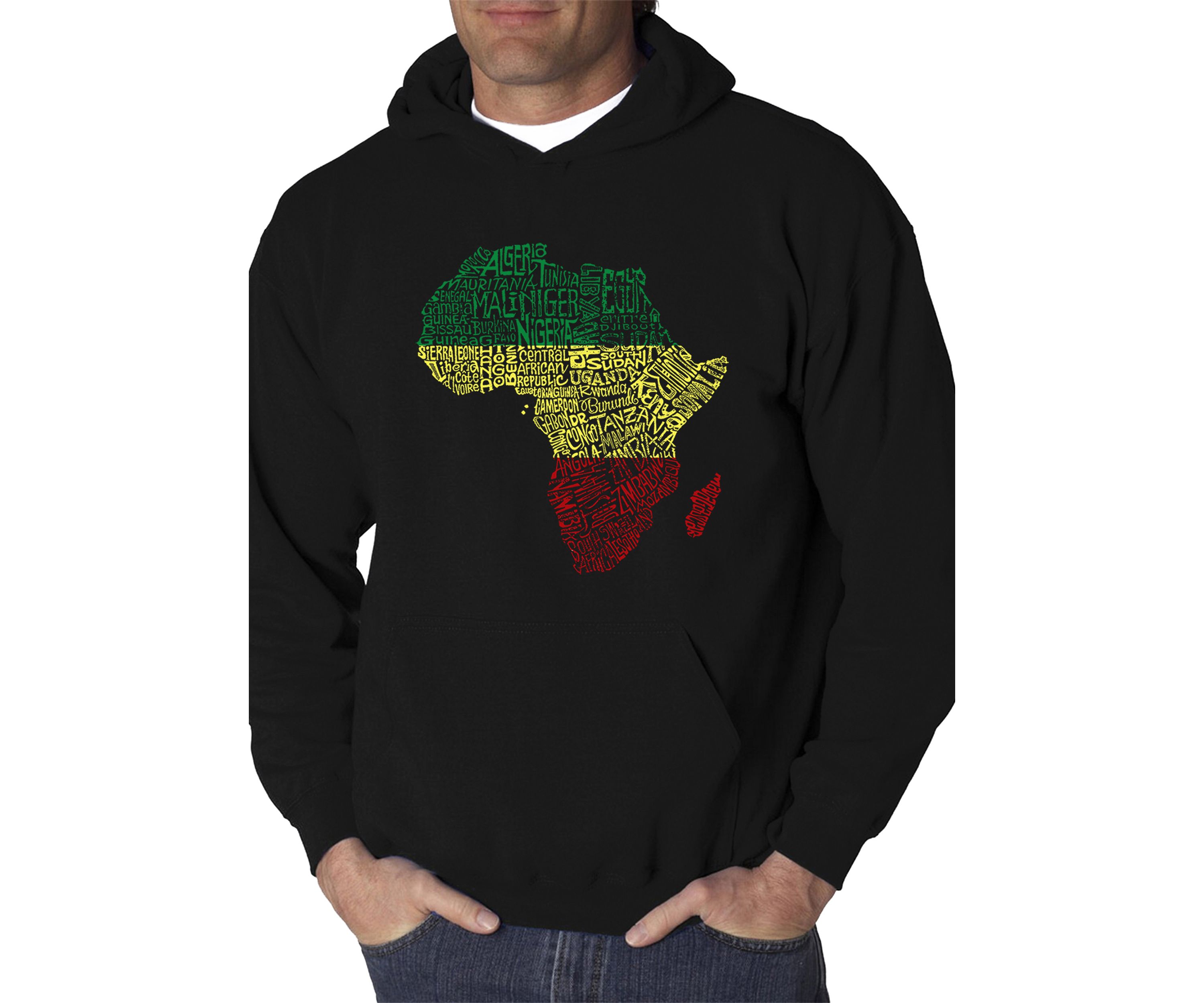 Word Art Hooded Sweatshirt - Countries in Africa