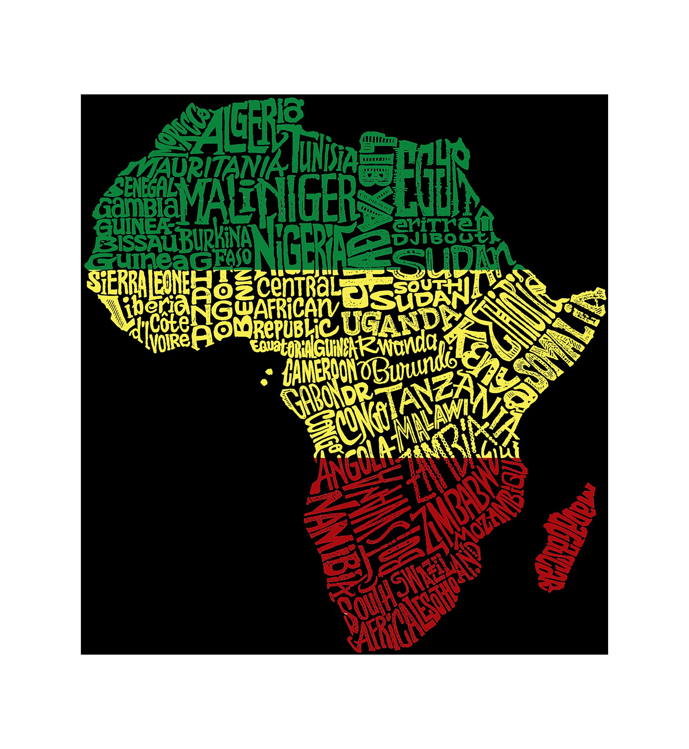 Word Art Hooded Sweatshirt - Countries in Africa