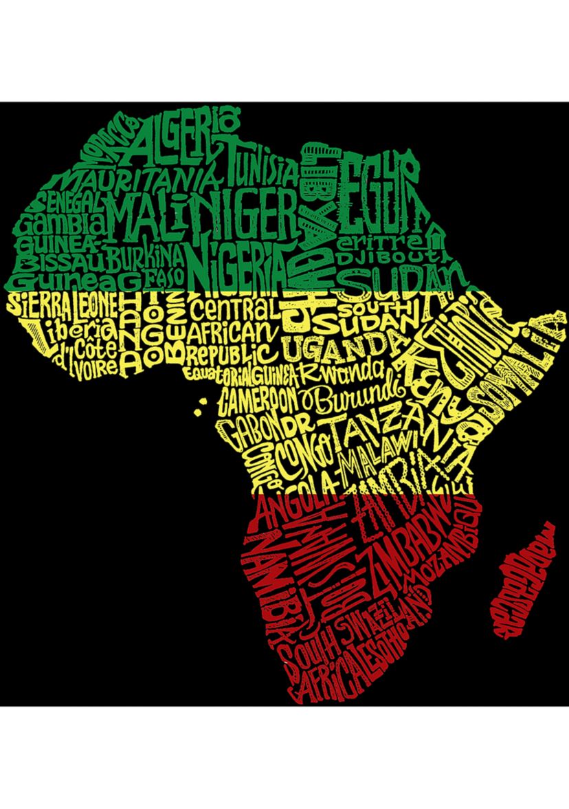 Word Art Hooded Sweatshirt - Countries in Africa