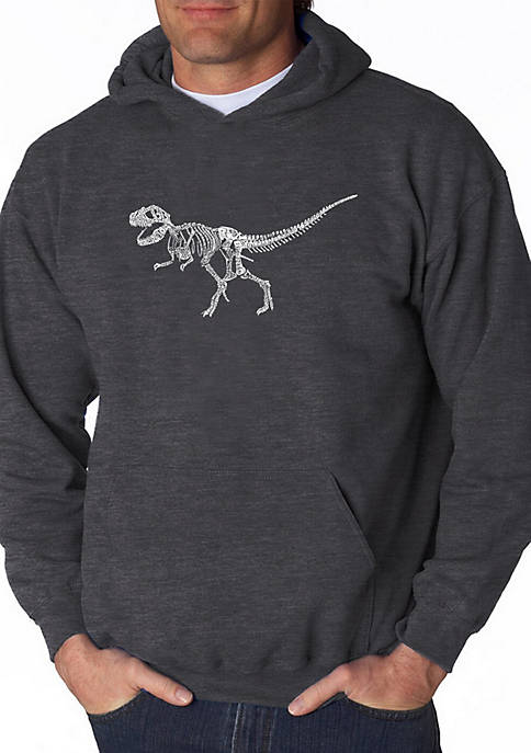 Word Art Hooded Sweatshirt - Dinosaur T Rex Skeleton