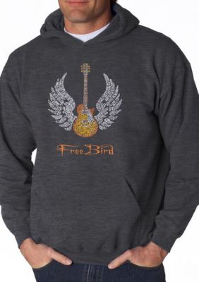 LA Pop Art Men's Word Art Hooded Sweatshirt - Lyrics to Freebird -  3203701HFREEBIRDBLACKS