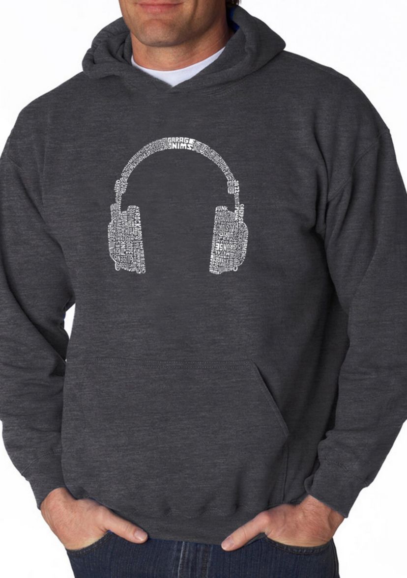 Word Art Hooded Sweatshirt - 63 Different Genres of Music