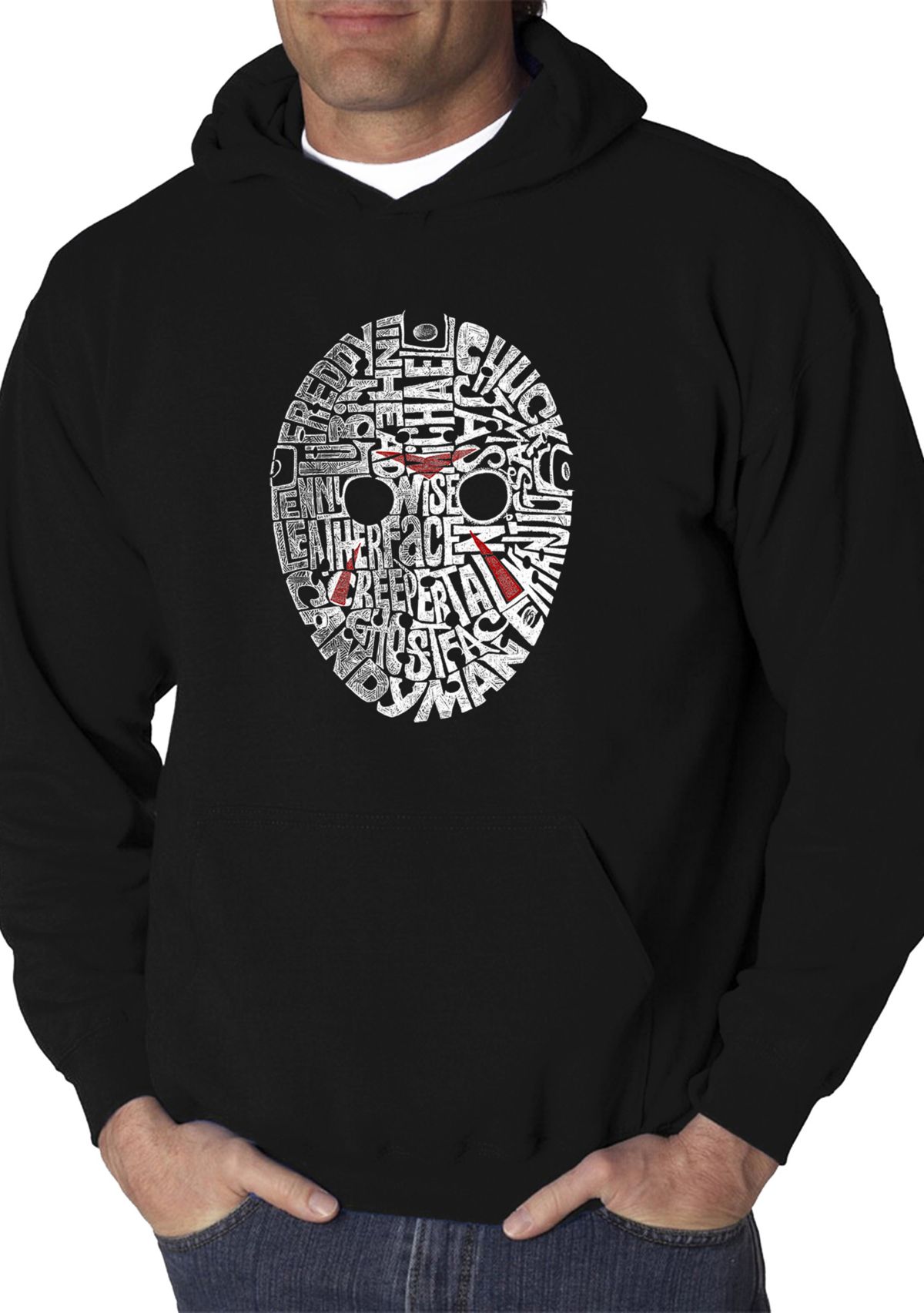 Word Art Hooded Graphic Sweatshirt - Slasher Movie Villains