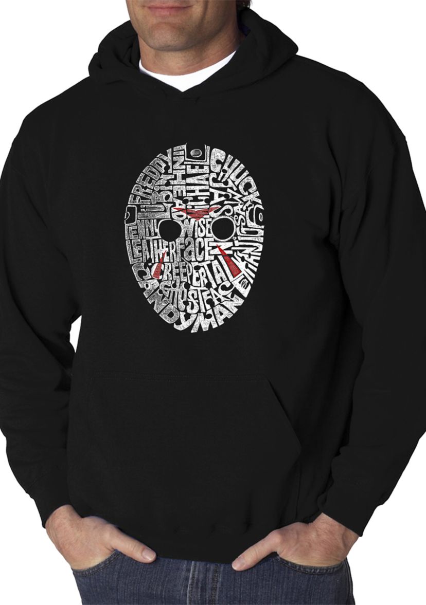 Word Art Hooded Graphic Sweatshirt - Slasher Movie Villains