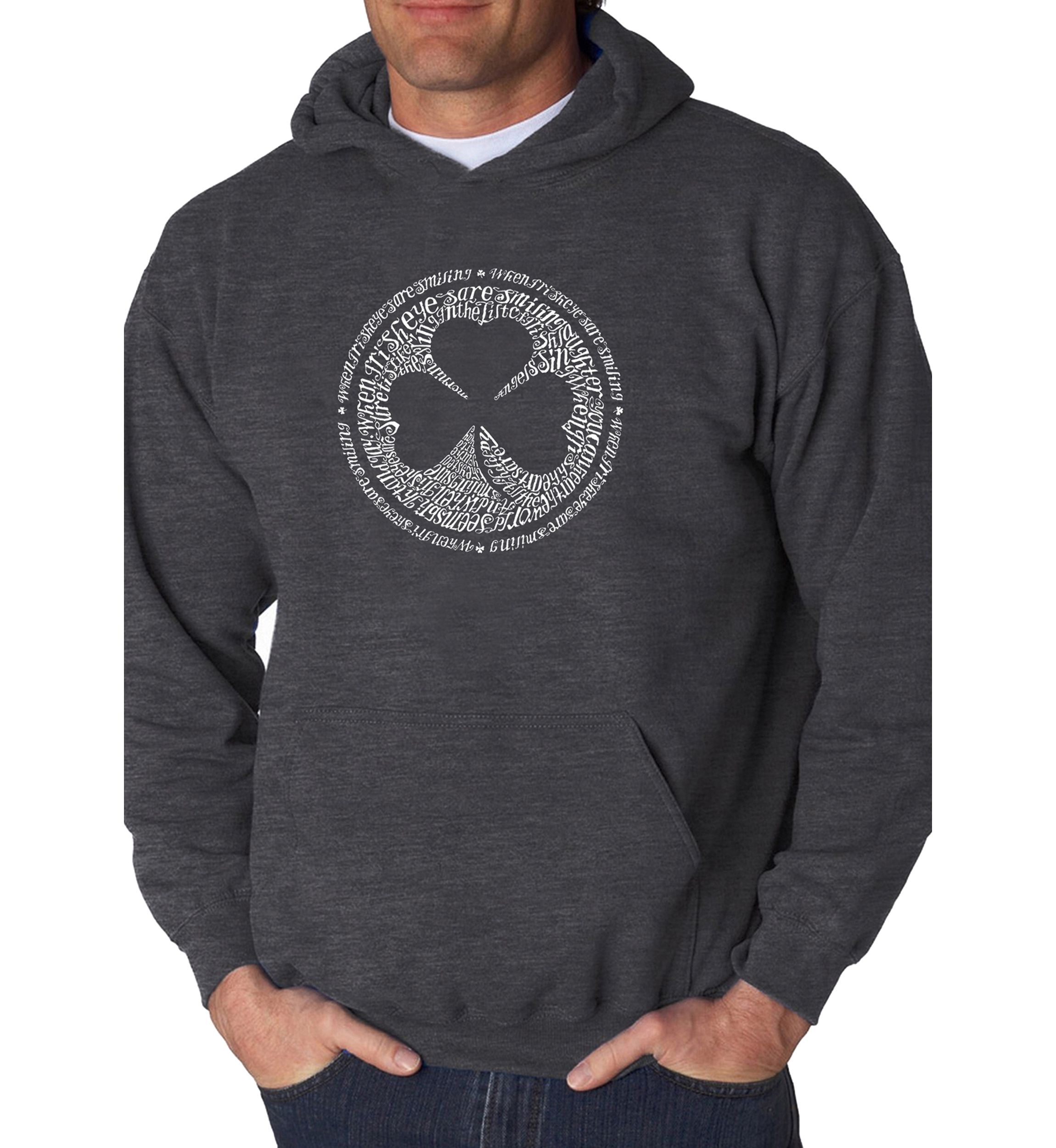 Word Art Hooded Sweatshirt - Lyrics To When Irish Eyes Are Smiling