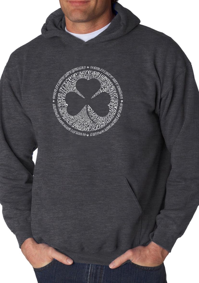 Word Art Hooded Sweatshirt - Lyrics To When Irish Eyes Are Smiling