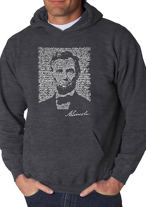 Word Art Hooded Sweatshirt - Abraham Lincoln -Gettysburg Address